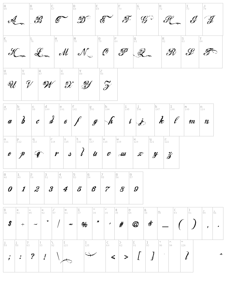 Justice font map